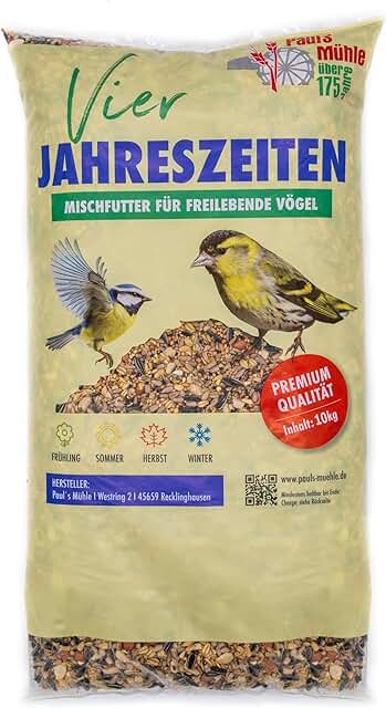 Paul´s Mühle Wildvogelfutter, Ganzjahresfutter für Wildvögel, 4-Jahreszeiten, 10 kg product image