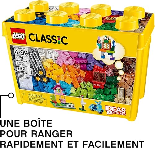 LEGO Classic Large Creative Brick Storage Box Set, Building Toys for 4 Plus Year Old Boys & Girls, Creative Construction Kit with Windows, Doors, Wheels and a Green Baseplate, Gift for Kids 10698 - 6