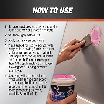 DAP DryDex Dry Time Indicator Spackling, Pink/White, 32 Oz (7079812330)