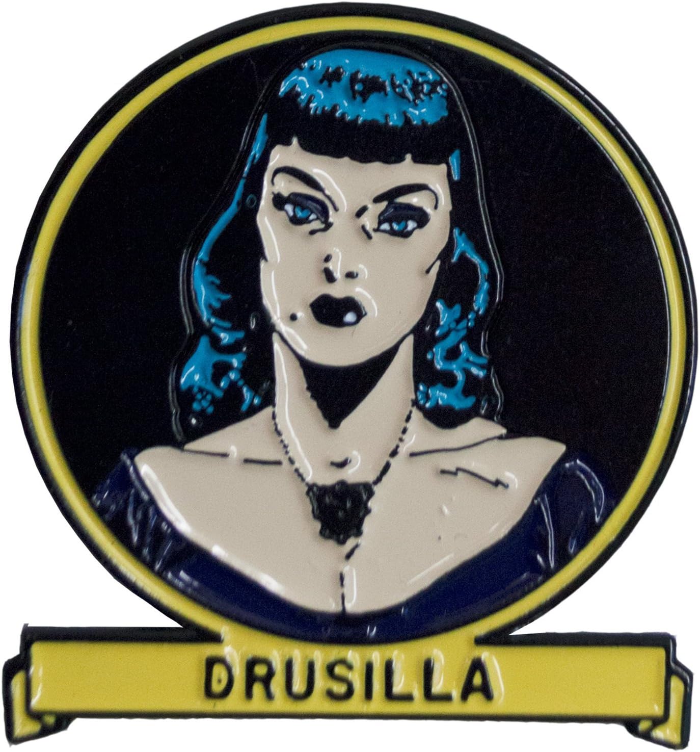 Drusilla Enamel Pin Tales From The Crypt Kreepsville Hat Lapel TV Show