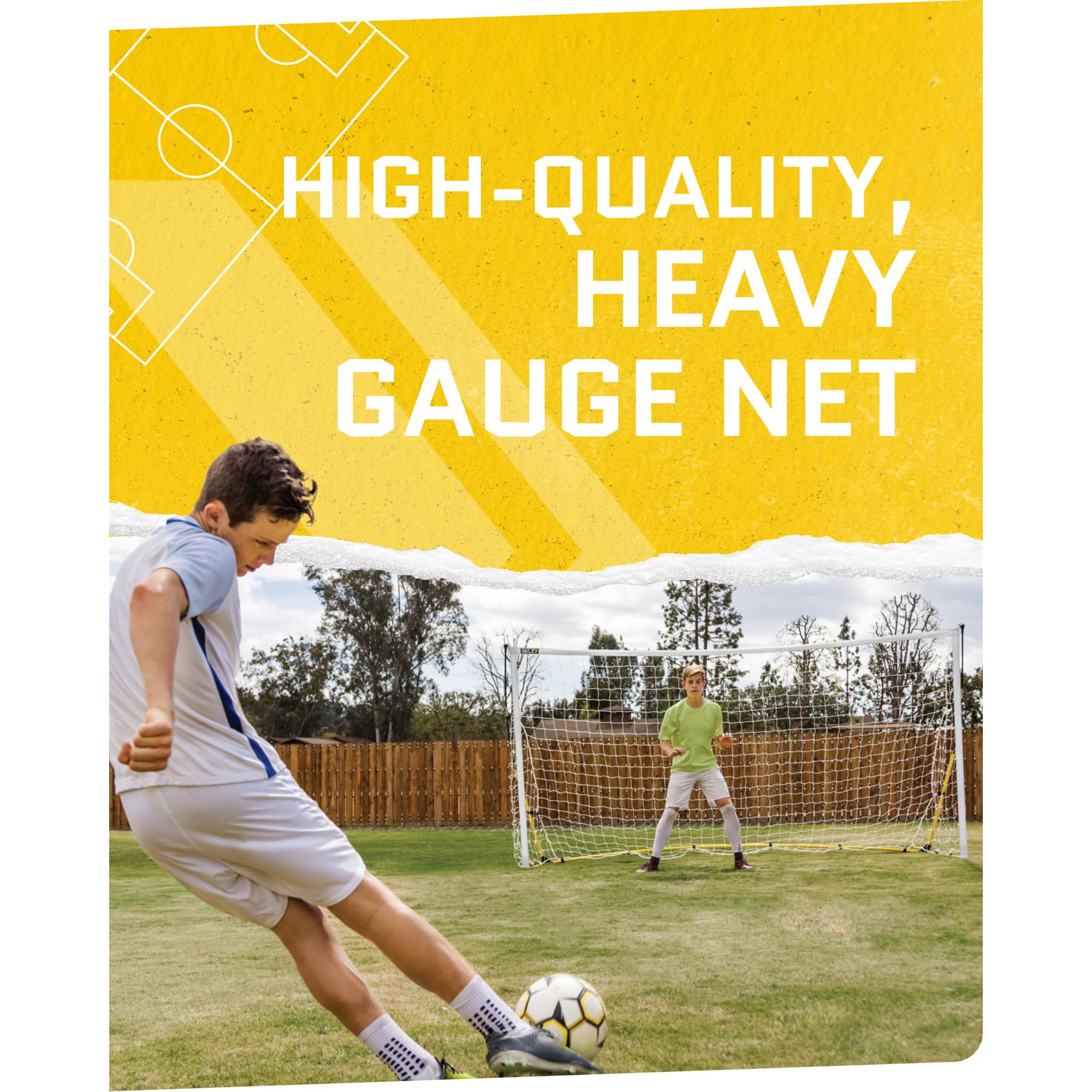 SKLZ Quickster Porta da Calcio Portatile per Cortile e Campo, Telaio Resistente e Rete a 2 Strati, Pali Regolabili con Chiusura a Scatto, Pali in Metallo, Custodia per Il Trasporto con Manico