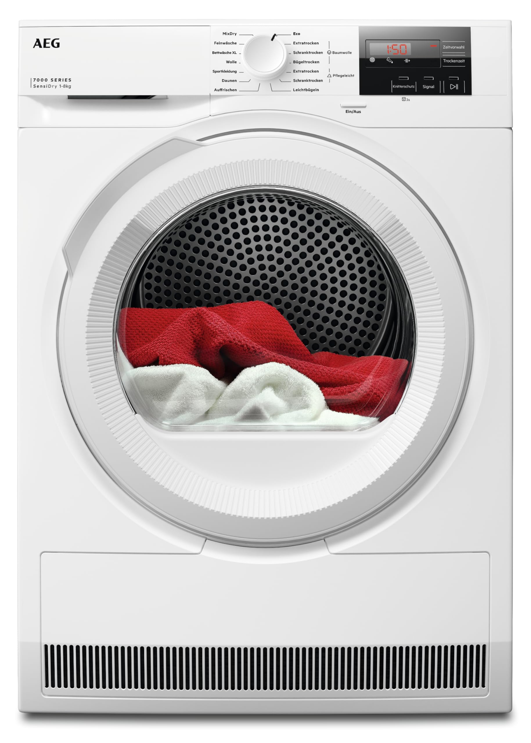 AEG Wärmepumpentrockner 8 kg Serie 7000 SensiDry Schontrommel Reversierautomatik Knitterschutz TR7T50580