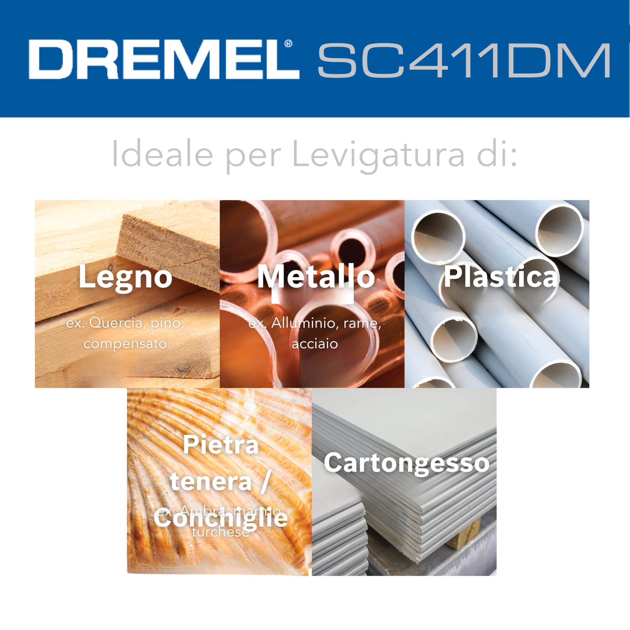 Dremel MAX - Disco abrasivo ad alte prestazioni (SC411DM), 3 dischi abrasivi in ossido di alluminio con diametro di 3,2 mm per modellare/levigare legno, plastica, metallo
