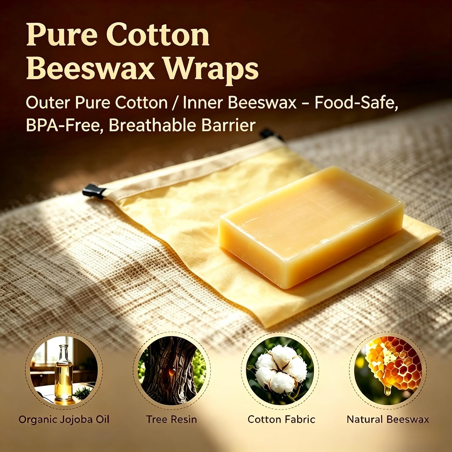 2 Pack Sourdough Beeswax Bread Bags for homemade bread | Reusable Linen XL Cotton Linen Natural Bread Storage Bag Keep Fresh 17 x 13 Inches