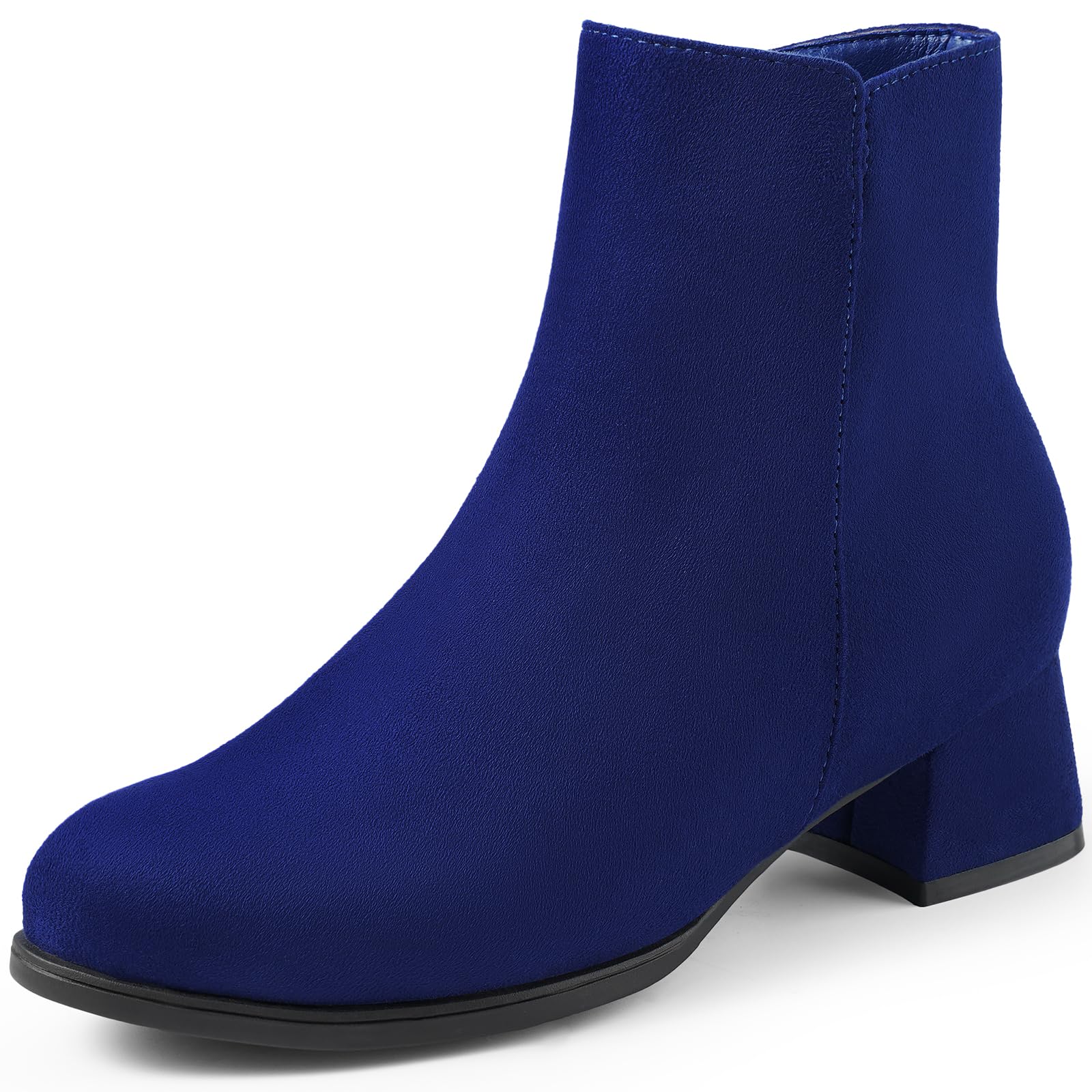 Women's Ankle Boots Low Heels Suede Chunky Fashion Booties