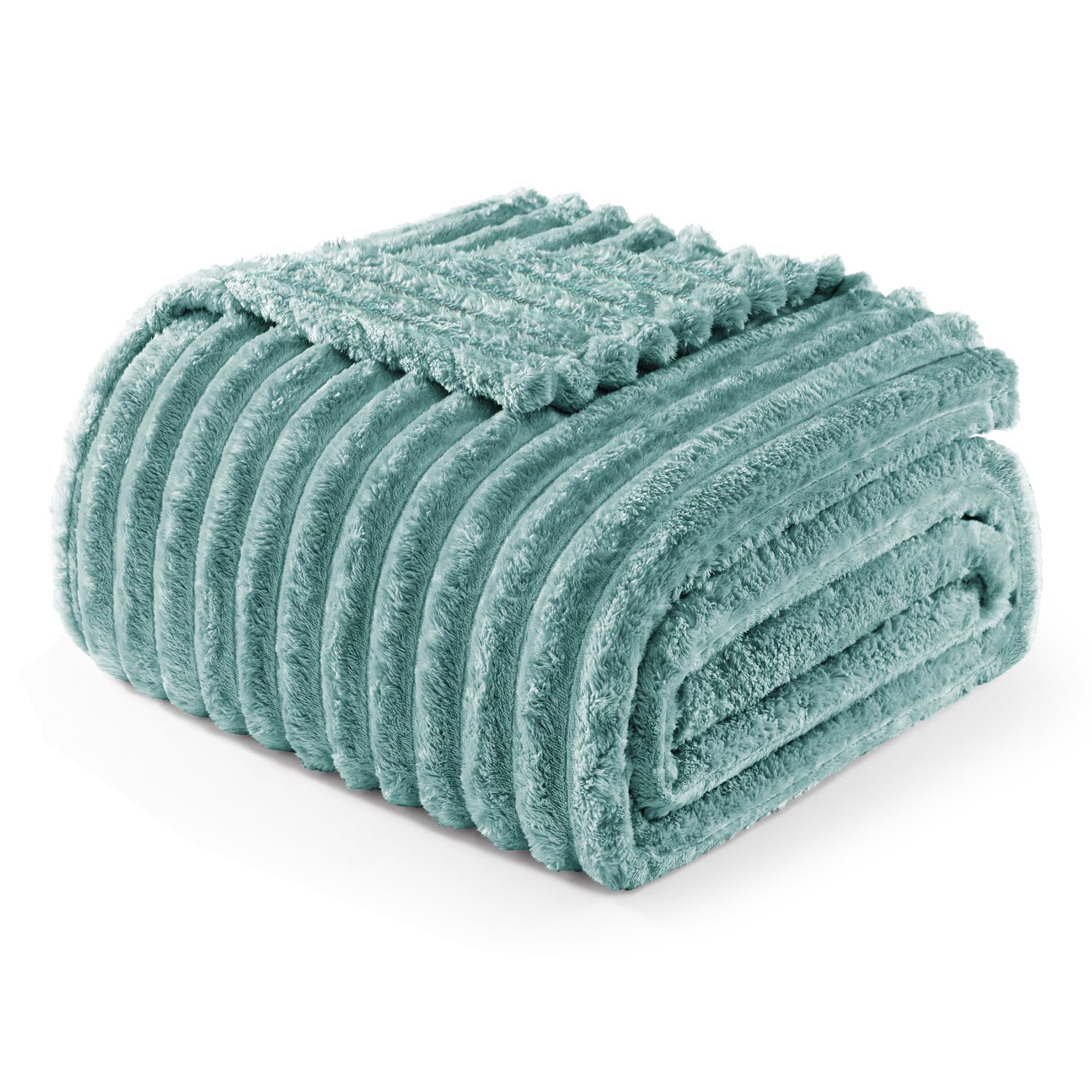 Exclusivo Mezcla Double Size Flannel Fleece Blanket, Super Soft Striped Jacquard Bed Blanket
