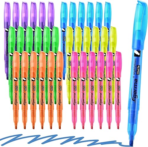 Resaltadores fluorescentes de varios colores, paquete de 36, resaltadores de color con punta de cincel a granel, secado rápido, perfecto para