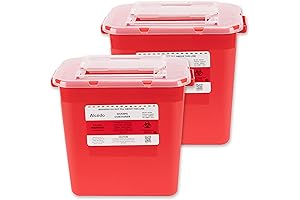Alcedo Sharps Container for Home Use 2 Gallon (2-Pack), Needle Boxes, Needle...