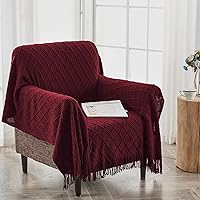 Vista 89 de inhand Knitted Throw Blankets for Couch and Bed, Soft Cozy Knit Blanket with Tassel, Black Lightweight Decorative Blankets and Throws, Farmhouse