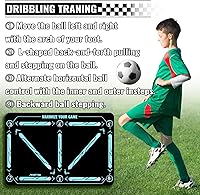 Vista 4 de Soccer Training Mat with Adjustable Soccer Trainer - Non-Slip Soccer Training Equipment for Kids Youth to Boost Speed, Strength & Coordination