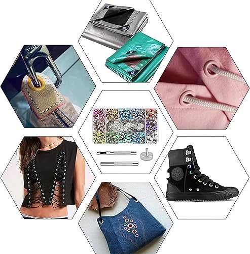 Vista 2 de YHNTGB Juego de 600 ojales de metal de 3/16 pulgadas con 3 herramientas de instalación y caja de almacenamiento para zapatos, ropa, bolsa