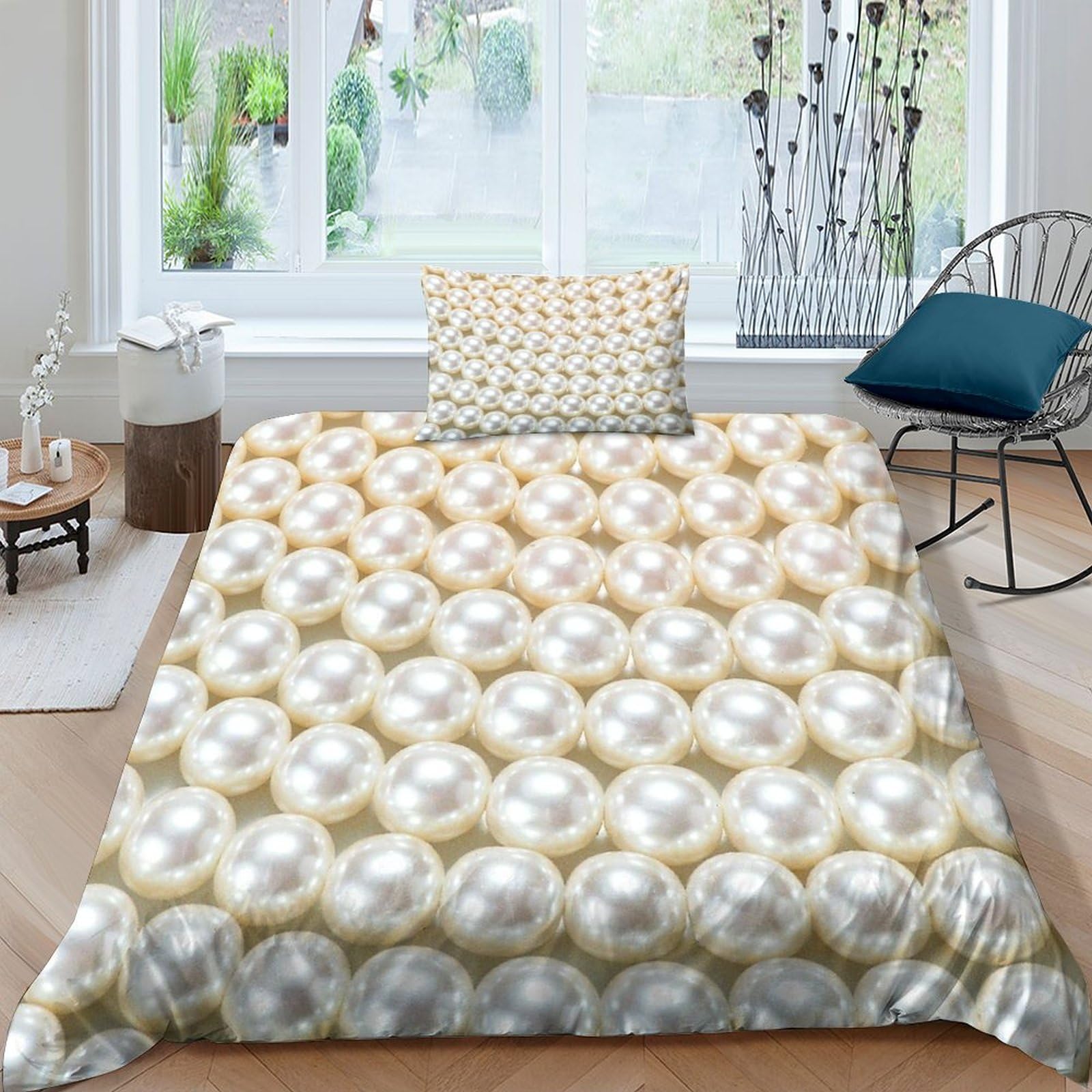 Housse de couette microfibre pearls finis les lits défaits avec la fermeture éclair zippée 135x200
