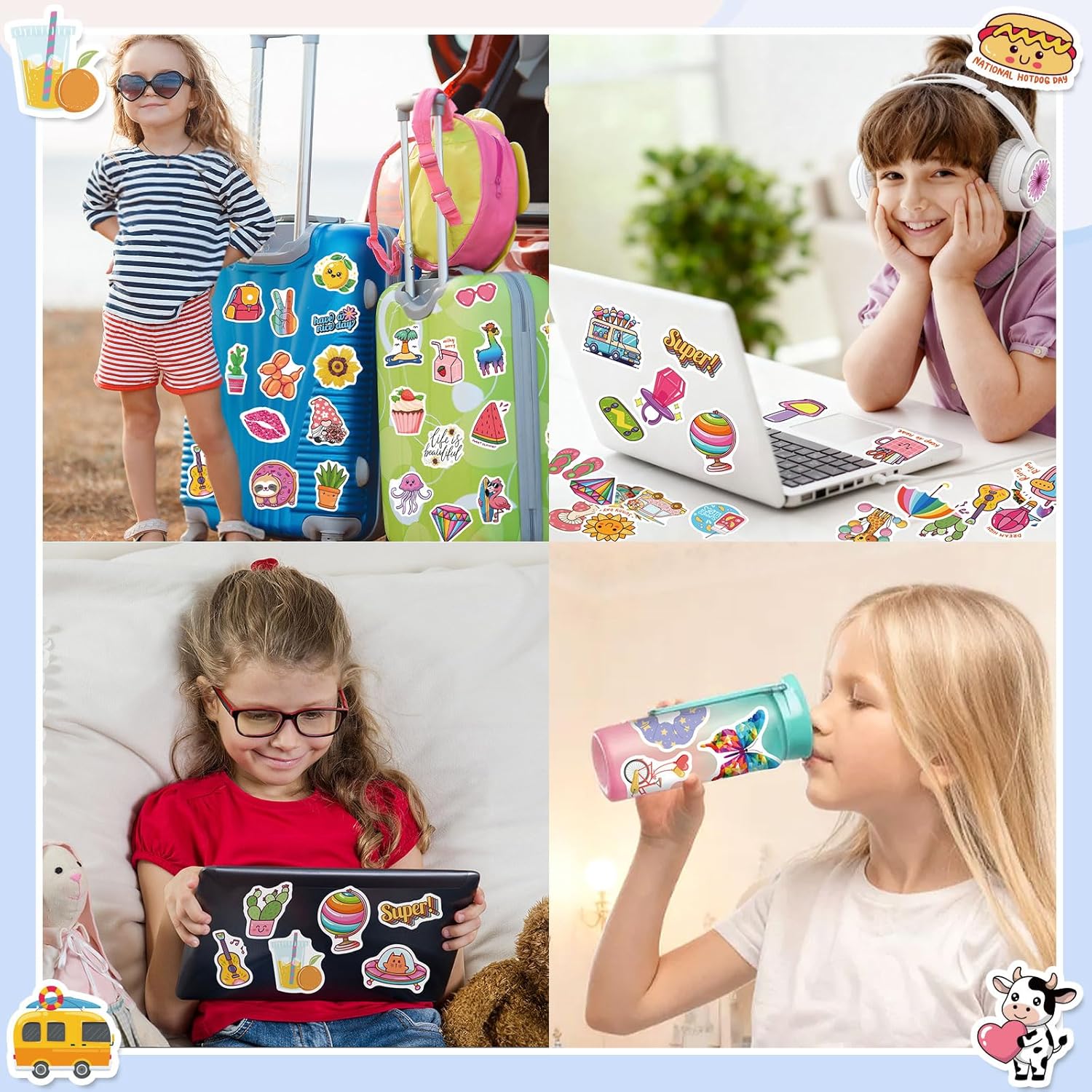300 PCS Cute Stickers for Kids,Water Bottle Sticker Pack for Teens Girls Boys,Kawaii Waterproof Vinyl Stickers for Water Bottles,Skateboard,Laptop Students Classroom Decor Prizes (Cute 300 pcs) - Image 5