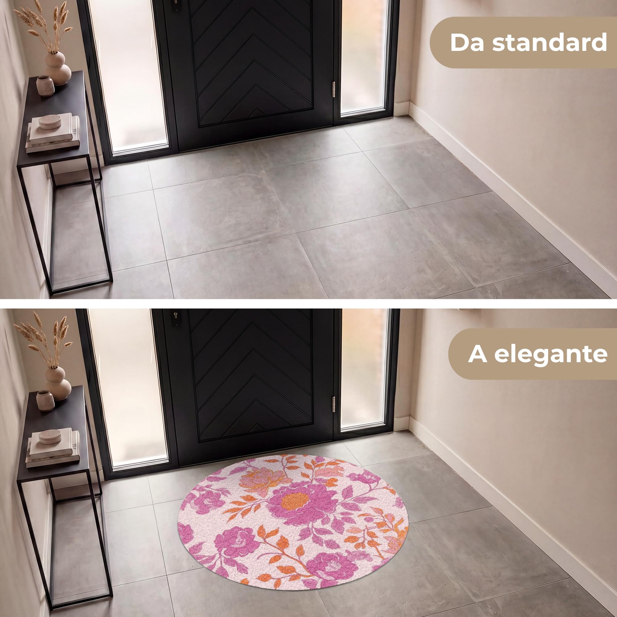 MuchoWow© Zerbino 120 cm Zerbini Tappeto Ingresso Esterni Pizza Città Vino | Rotondo - Rosa Prosecco Stretto Calcio Birra Home Amore Famiglia