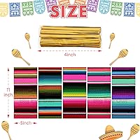 Vista 3 de Big Eye Owl 100 bolsas de dulces de celofán mexicano a rayas, sarapes, envoltura de golosinas, bolsa de regalo, regalo de Cinco de Mayo, recuerdos