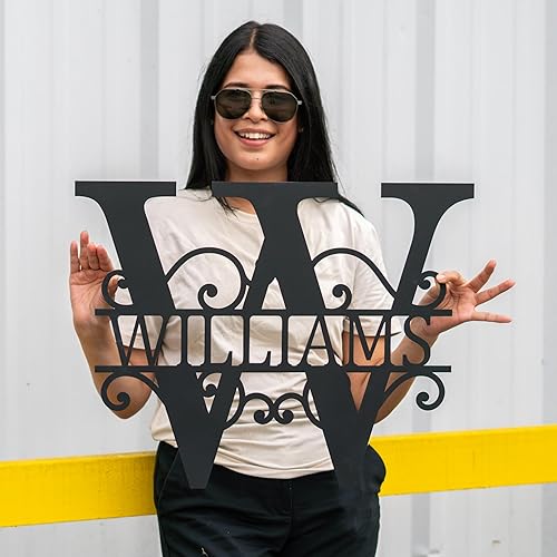 Miniatura 2 de Custom Metal Signs  Metal Name Sign  Split Letter Monogram Wall Decor  Metal Wall Art  Metal Wall Art Last Name Sign  Family Name Sign  Personalized