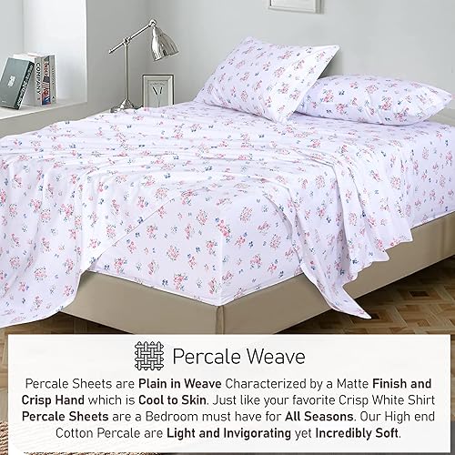 Miniatura 6 de RUVANTI 100% Cotton Sheets for King Size Bed - Crispy Cooling Percale Sheets - Breathable & Durable King Sheet Set - 16 Inches Deep Pocket Sheets -