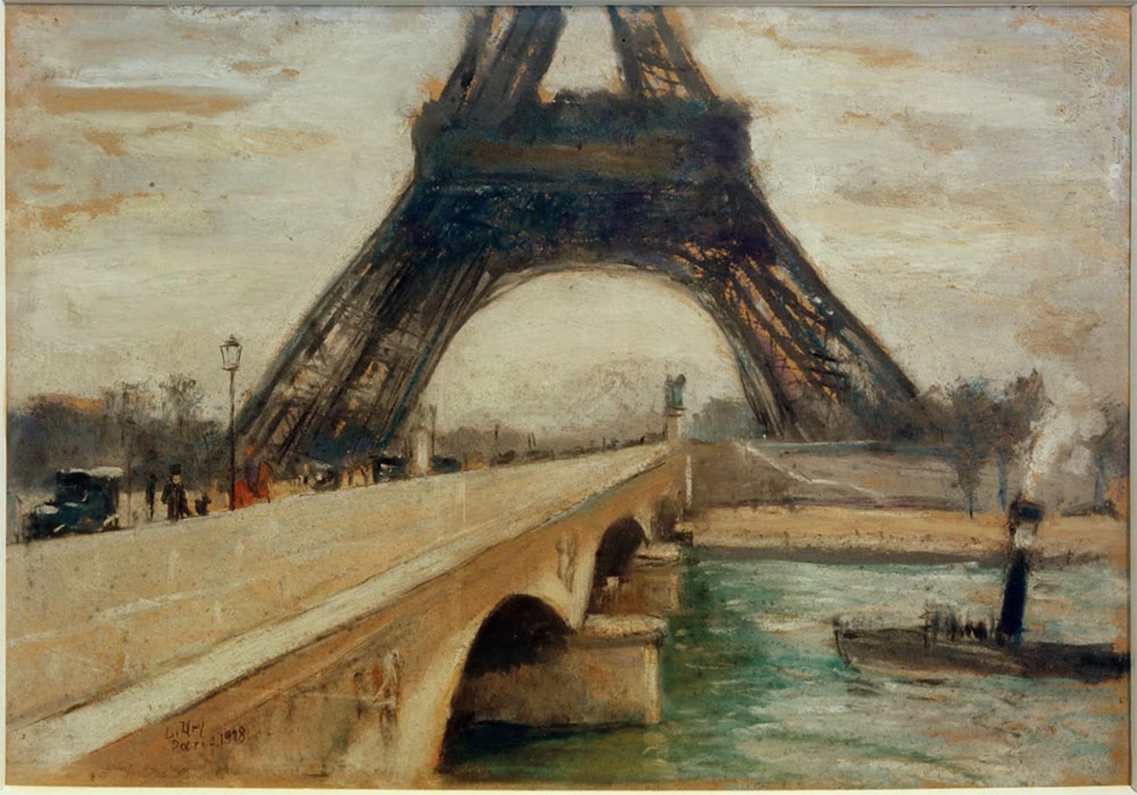 SERENDIPITP Abstract Painting Mural Print Picture Wall Decor Painting Eiffelturm by Lesser Ury Vintage Wall Artwork for Home Decor 60x90cm