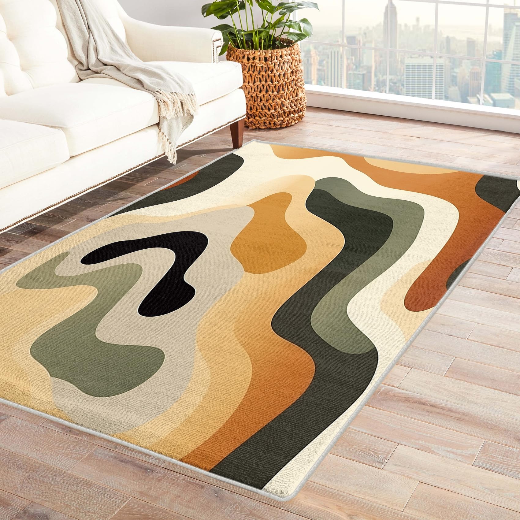 Amazon.com: Vydddom Neutral Color Rug, 5x7 Rug, Earth Tone Rugs for ...