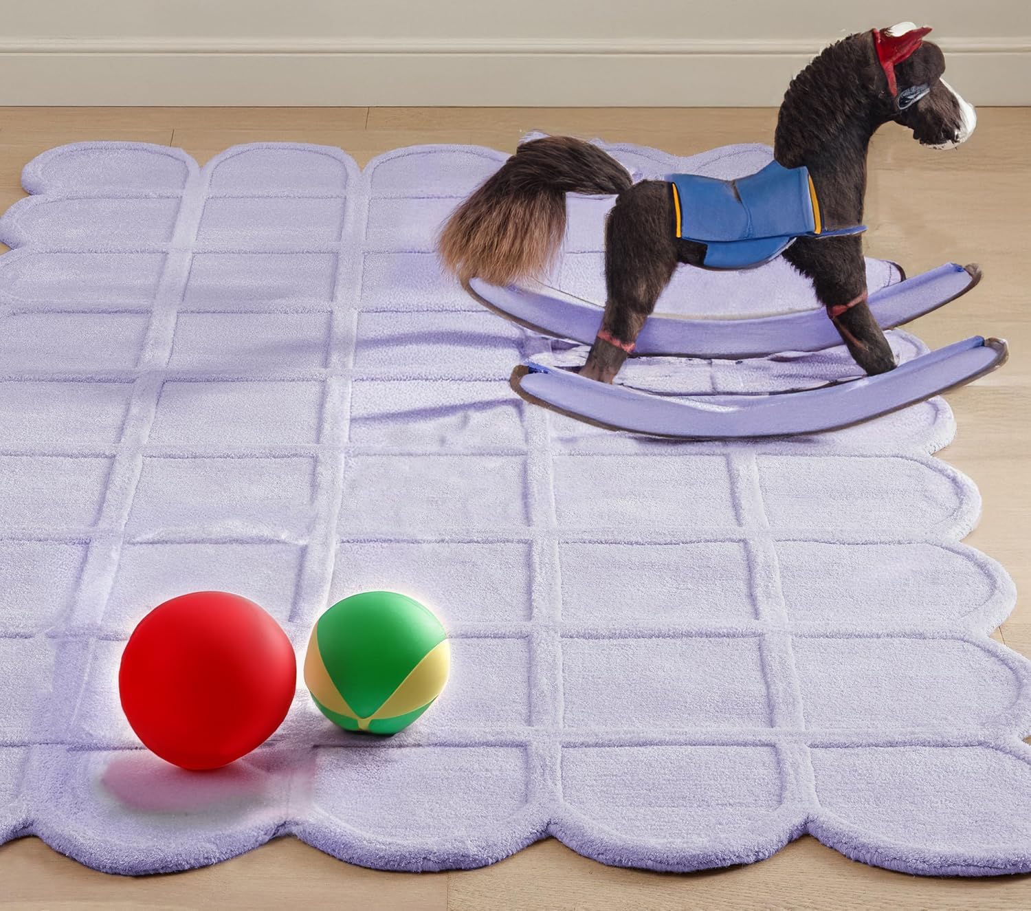 Handmade Tufted Pure Wool Geometric Carpet – Thick and Soft Area Rug for Living Room Bedroom & Hall Size 10x10 Feet (300x300 cm) Colour Multi