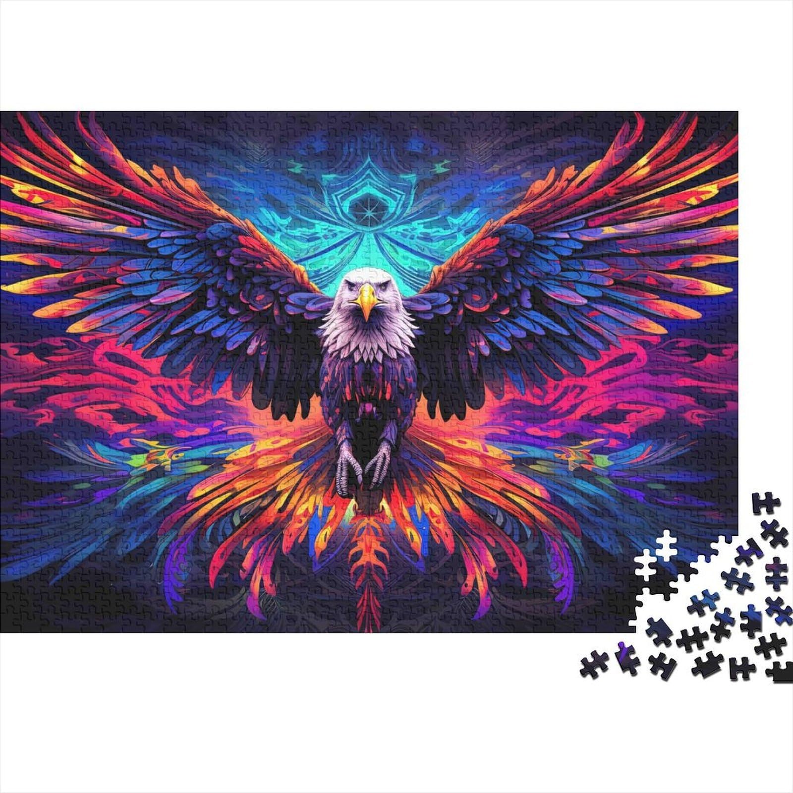 Colorful Eagle 1000 Piece Jigsaw Puzzle for Adults Fantasy Art 1000 Pieces Puzzle Game Relax Home Gift 38x26cm/1000pcs