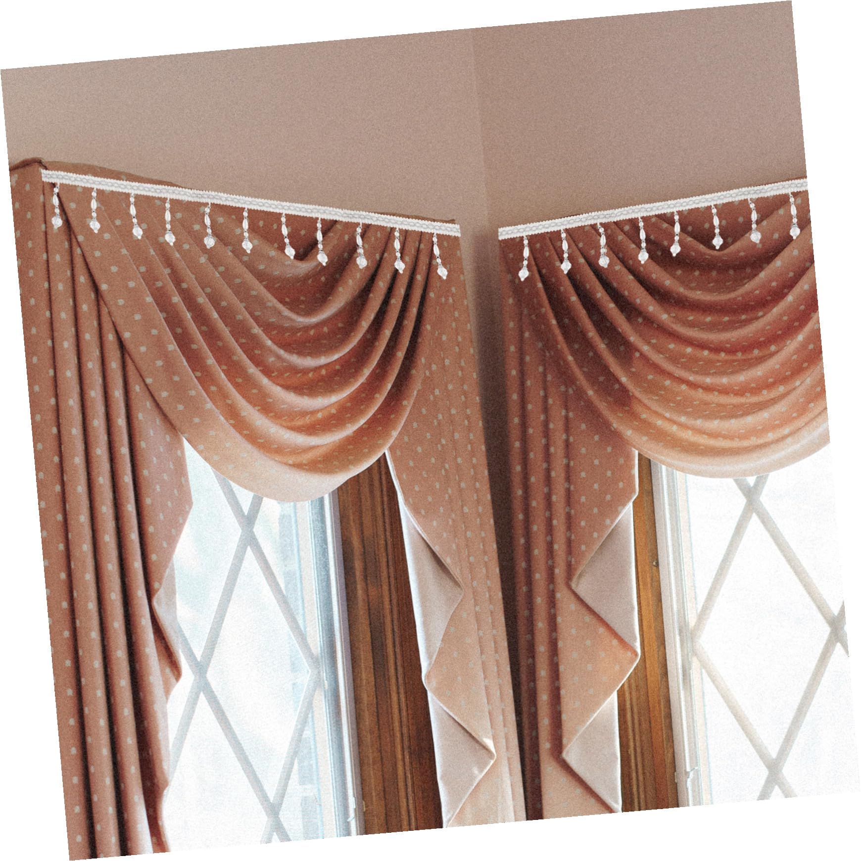 Holibanna Frange Perlée Décorative pour Rideaux et Coussins Bordure Délicate avec Glands Garniture DIY pour Décoration Maison et Meubles Blanc