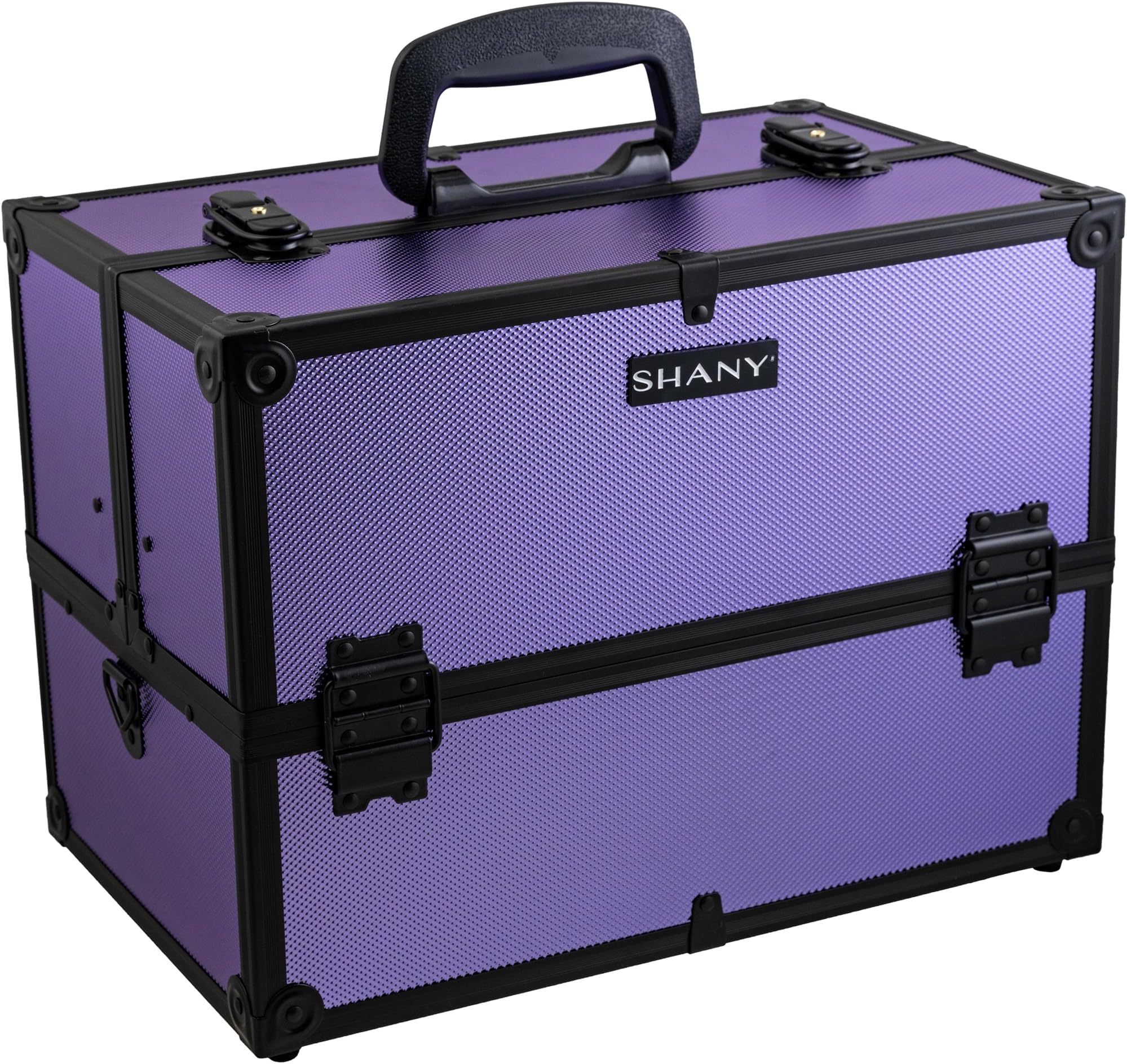 Essential Pro Makeup Train Case Cosmetic Box Portable Makeup Case Cosmetics Beauty Organizer Jewelry storage with Locks, Multi Compartments Makeup Box and Shoulder Strap - Lily