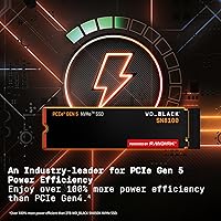 Vista 8 de WD_Black SN8100 4TB NVMe SSD - PCIe 5.0x4, M.2 2280, Up to 14,900MB/s Read Speed, up to 11,000MB/s Write Speed, Best for AI Applications, Gaming