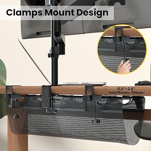 Miniatura 3 de PUTORSEN Red de organización de cables, red de cables de 36 pulgadas con abrazadera debajo del escritorio, organización de cables sin taladrar para