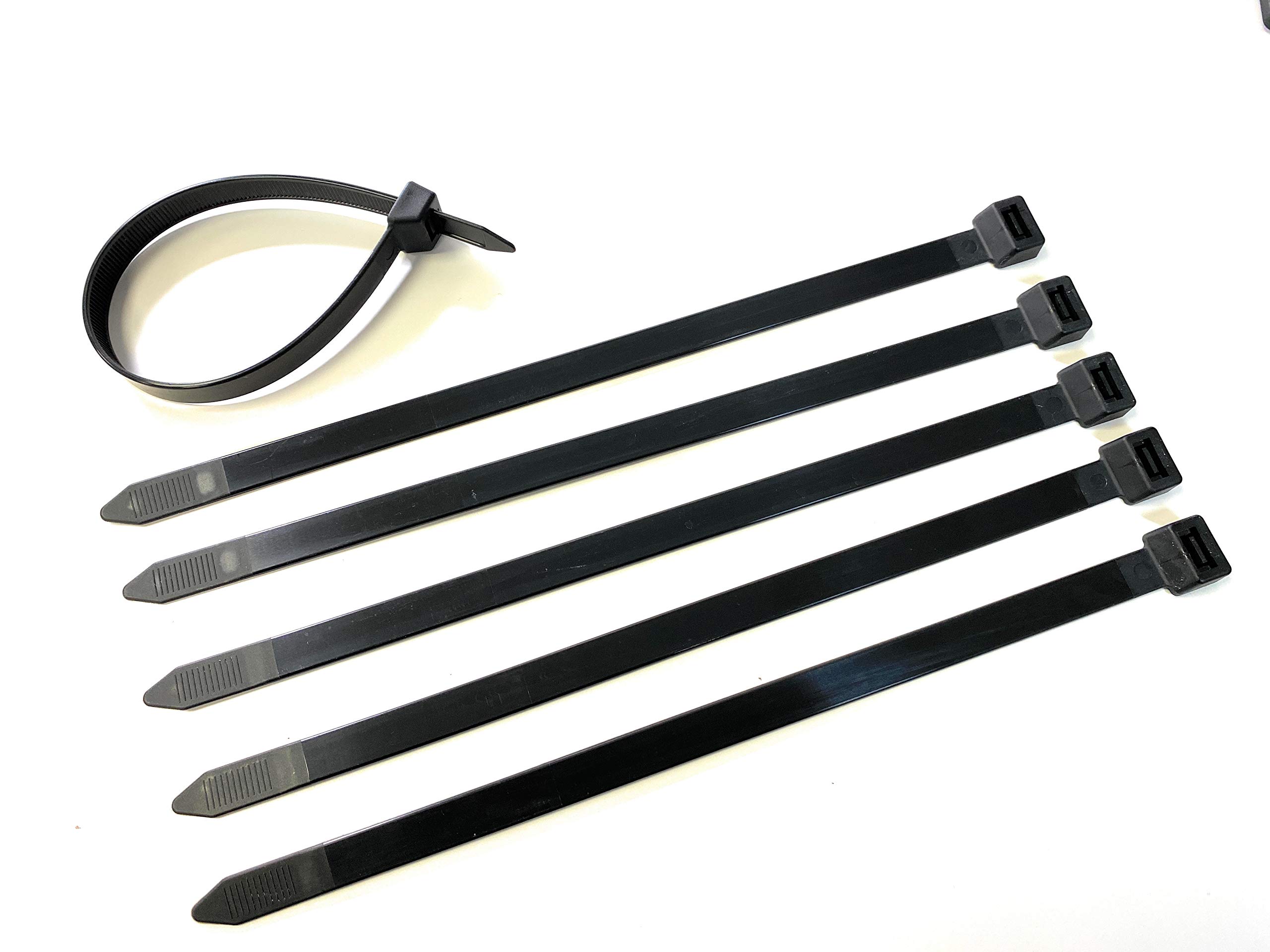 On1shelf Black On1shelf® Cable Ties, 250Mm X 7.2Mm, 10" Premium Tie Wraps, Strong And Long Nylon Zip Ties 50 Pack (Black)