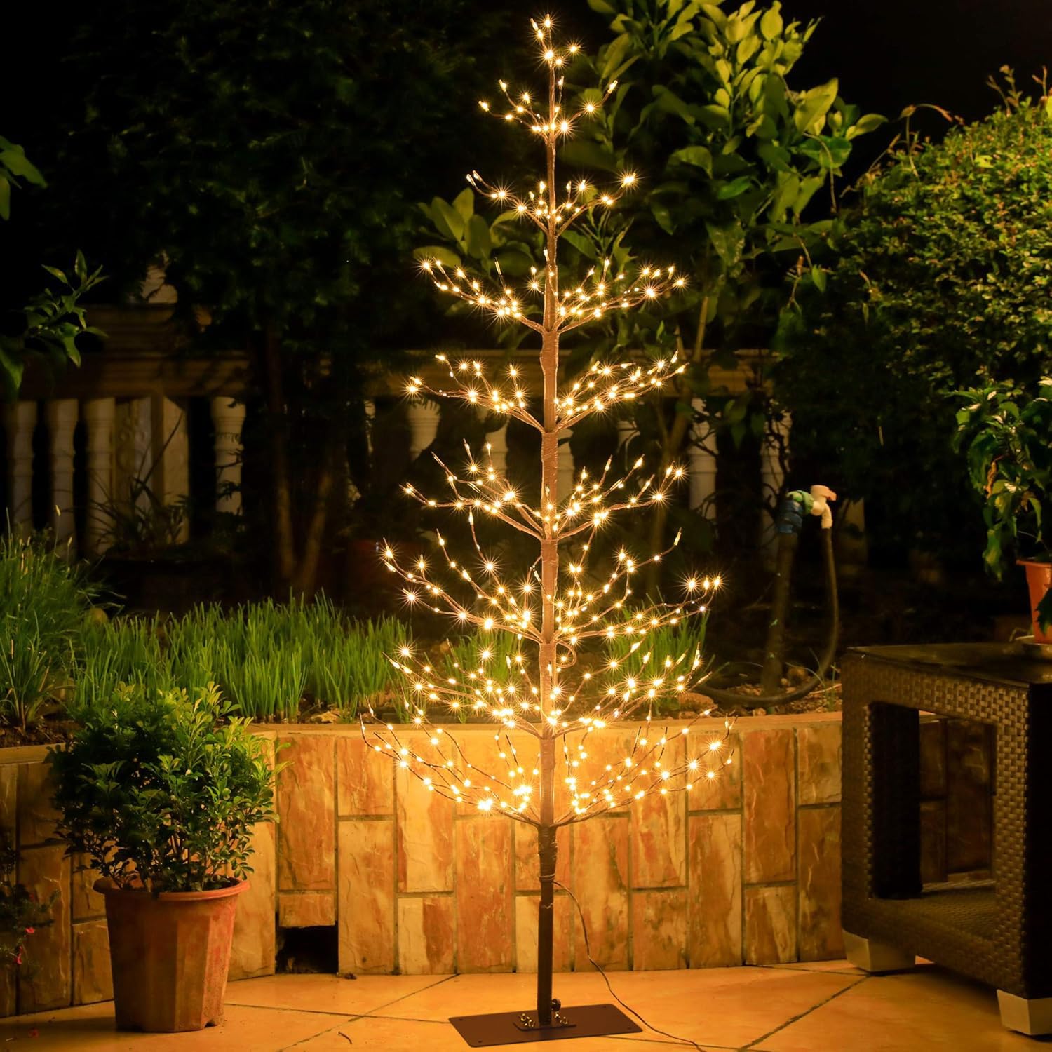 LED Tree Light 5ft 518L Warm White Artificial Tree Decoration for Bedroom Indoor Outdoor Home Festival Party Wedding Warm White | 5ft 5 FT