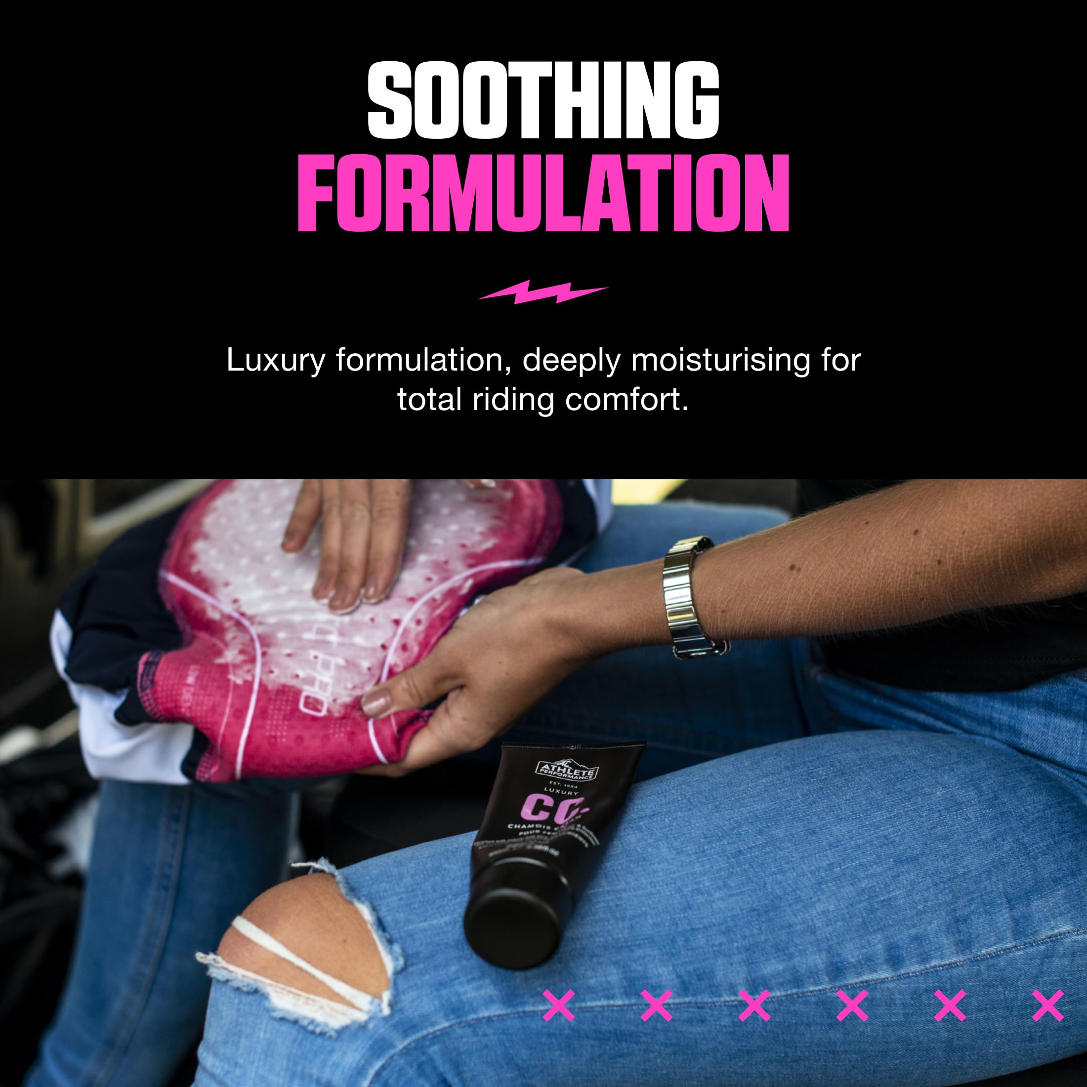Muc-Off Athlete Performance Luxury Womens Chamois Cream, 100 ml - Crema Antisfregamento Cosce Donna Antibatterica - Crema Antisfregamento Formulata per gli Sportivi