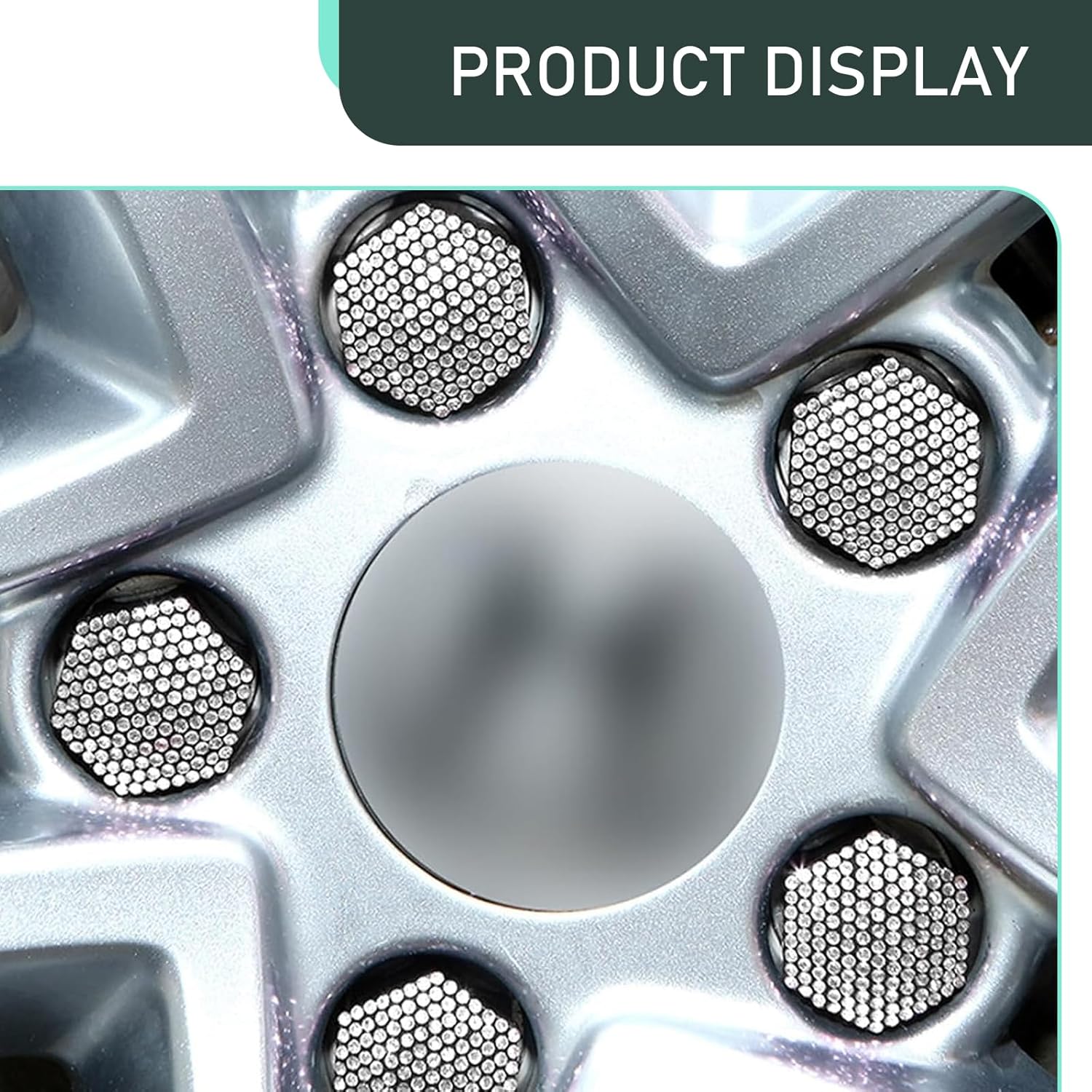 20 PCS Bling Crystal Wheel Lug Nut Cover, 19mm Hexagonal Nut Covers with Removal Tool, Diamond-Studded Wheel Hub Bolt Caps, Universal Exterior Accessories for Most Cars (White)