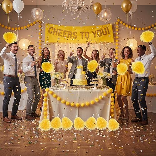 Vista 12 de Lenwen Paquete de 40 pompones de animadora de plástico con asas para adultos, rooters, equipo deportivo, fiesta de animación