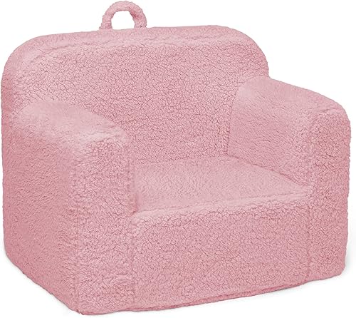 Miniatura 9 de Delta Children Cozee Sherpa - Silla rosa Crema, gris, Rosa/Rebel Fun.