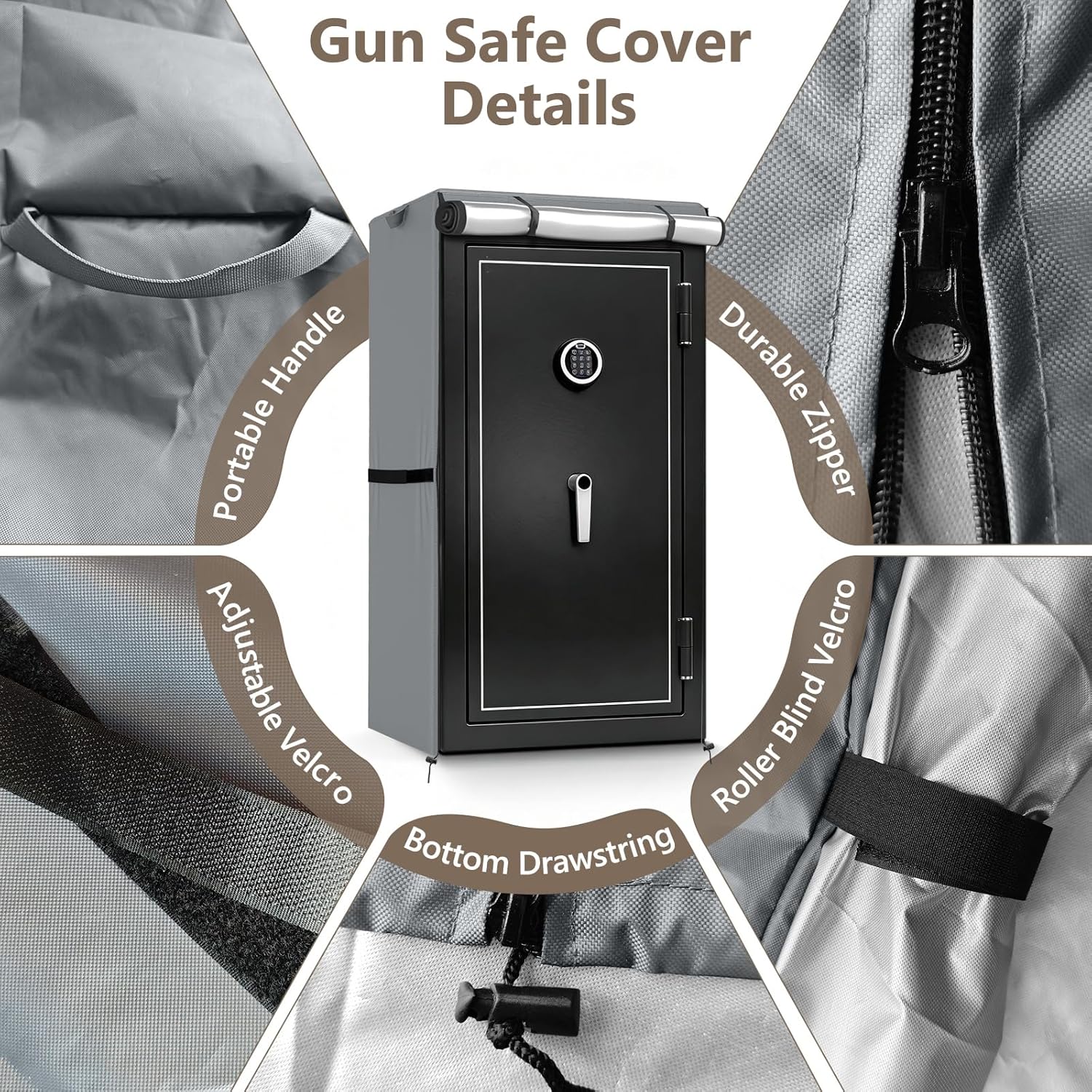 Gun Safe Cover,Heavy Duty Oxford Fabric Waterproof Dustproof Gun Cabinet Cover for Rifles and Pistols
