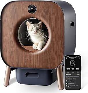 PAWBBY Self Cleaning Cat Litter Box, Automatic Cat Litter Box for Multi Cats, Ten-Layered Safety Protection/Odor Removal/APP Control Smart Large Litter Box with Mat & Liner