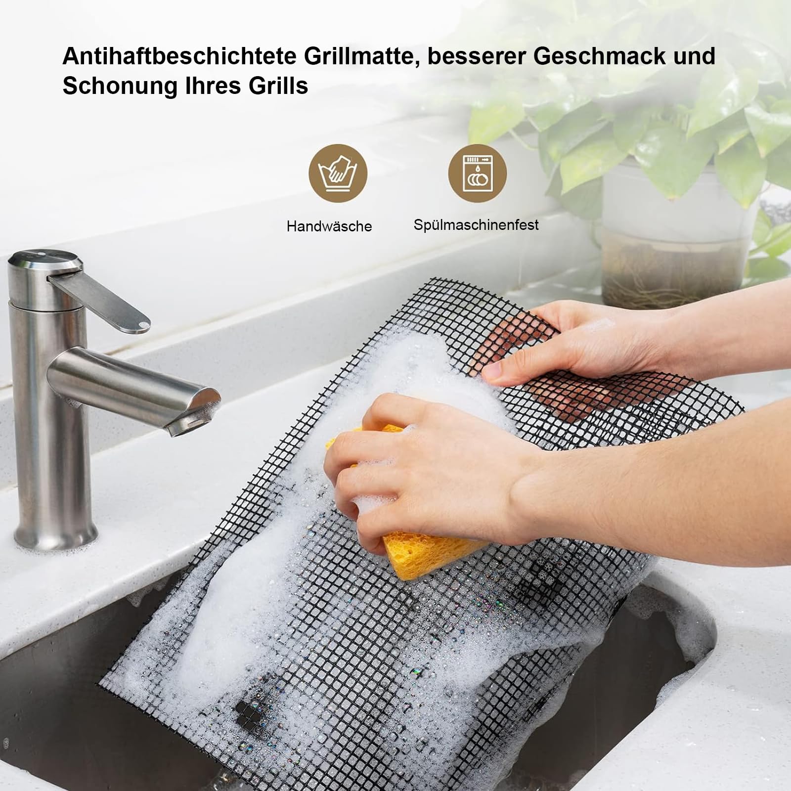 5 Pezzo Set Di BBQ Grill Mesh, Grill Mesh Tappetino Antiaderente