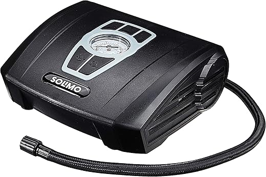 Amazon Brand - Solimo Portable Tyre Inflator|12V|17.5L x 18.5W x 7.5H cm| Black