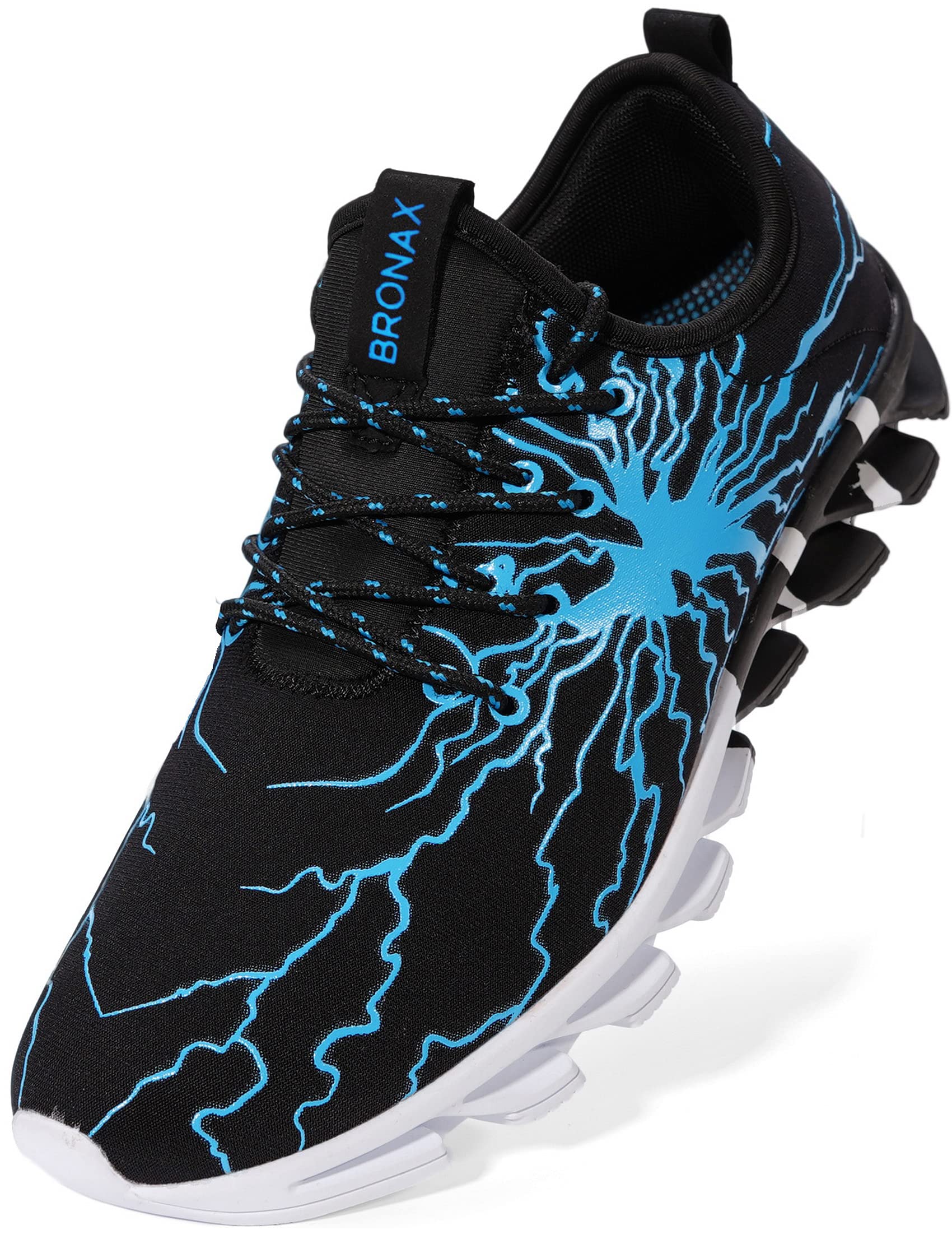 BRONAX Tennis Shoes for Men Mesh Jogging Exercise Sport for Males Blue Size 9.5 Tennis Running Athletic Footwear Comfy Sneakers for Youg Mens