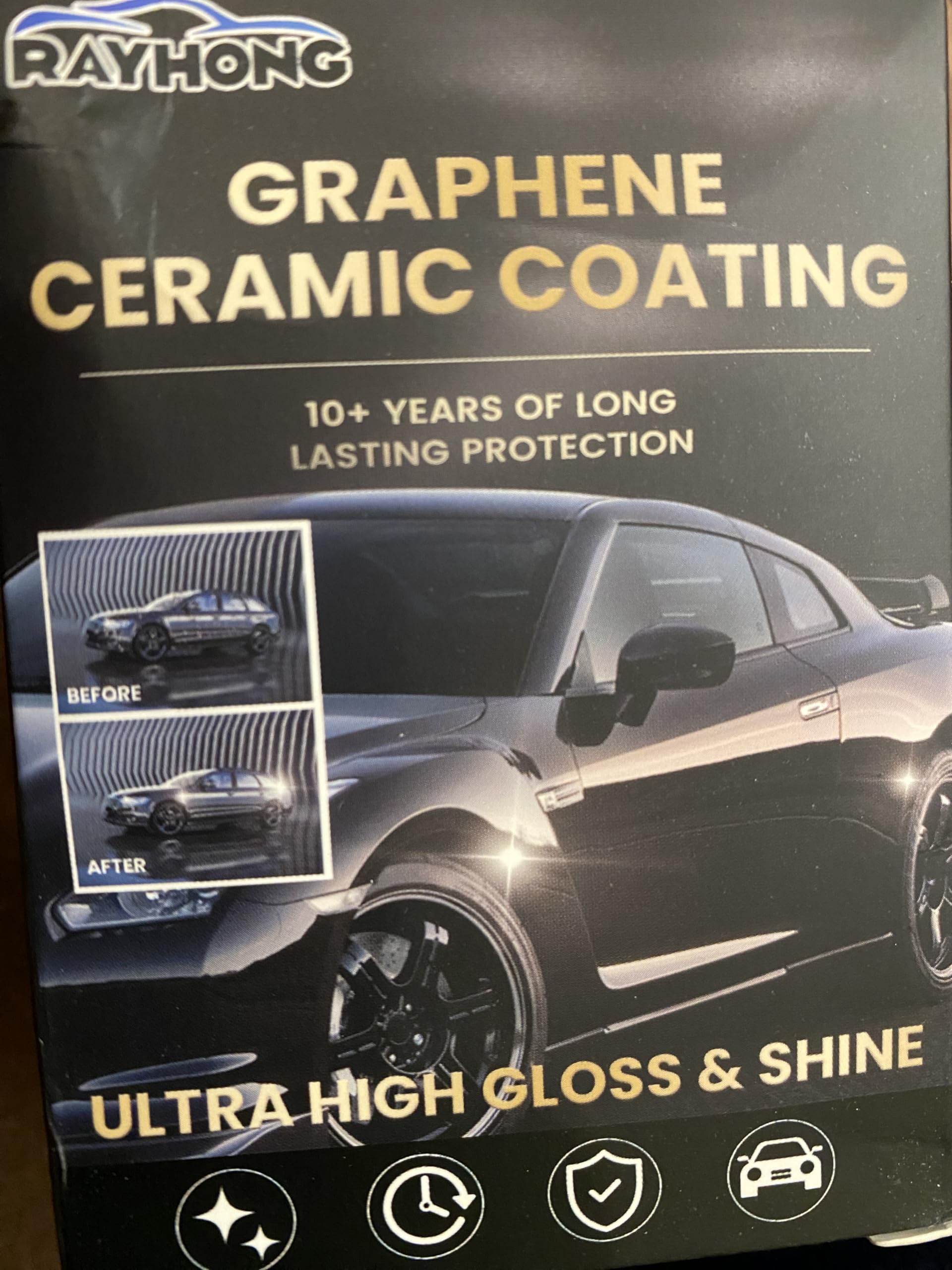10 + Years Graphene Nano Ceramic Coating Advanced Technology Hydrophobic & Slickness UV Paint Protection,Waterproof 70ml