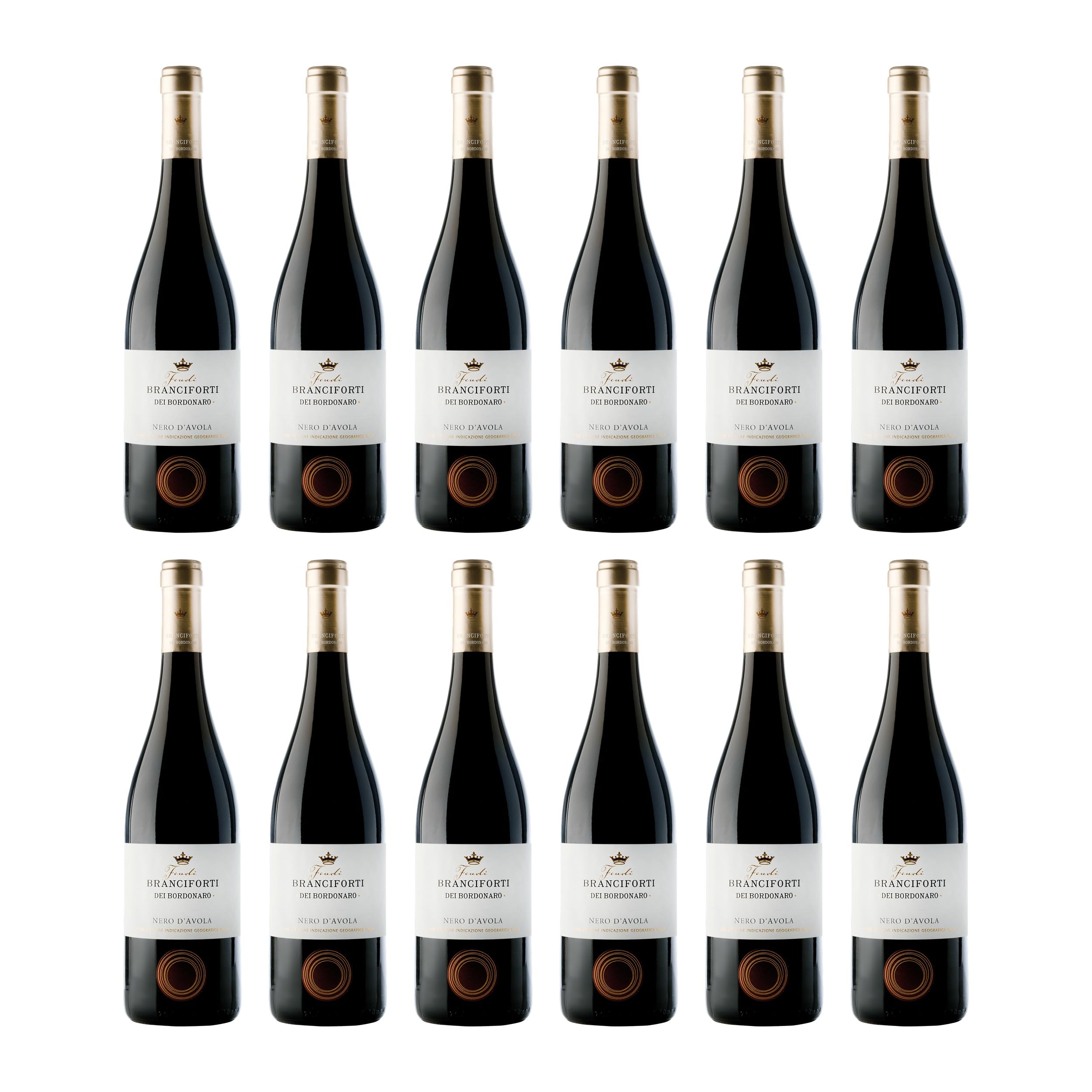 Branciforti dei Bordonaro Nero d'Avola Sicilia DOC Rot trocken Rotwein Italien inkl. Feinwert E-book (12 x 0.75 l)