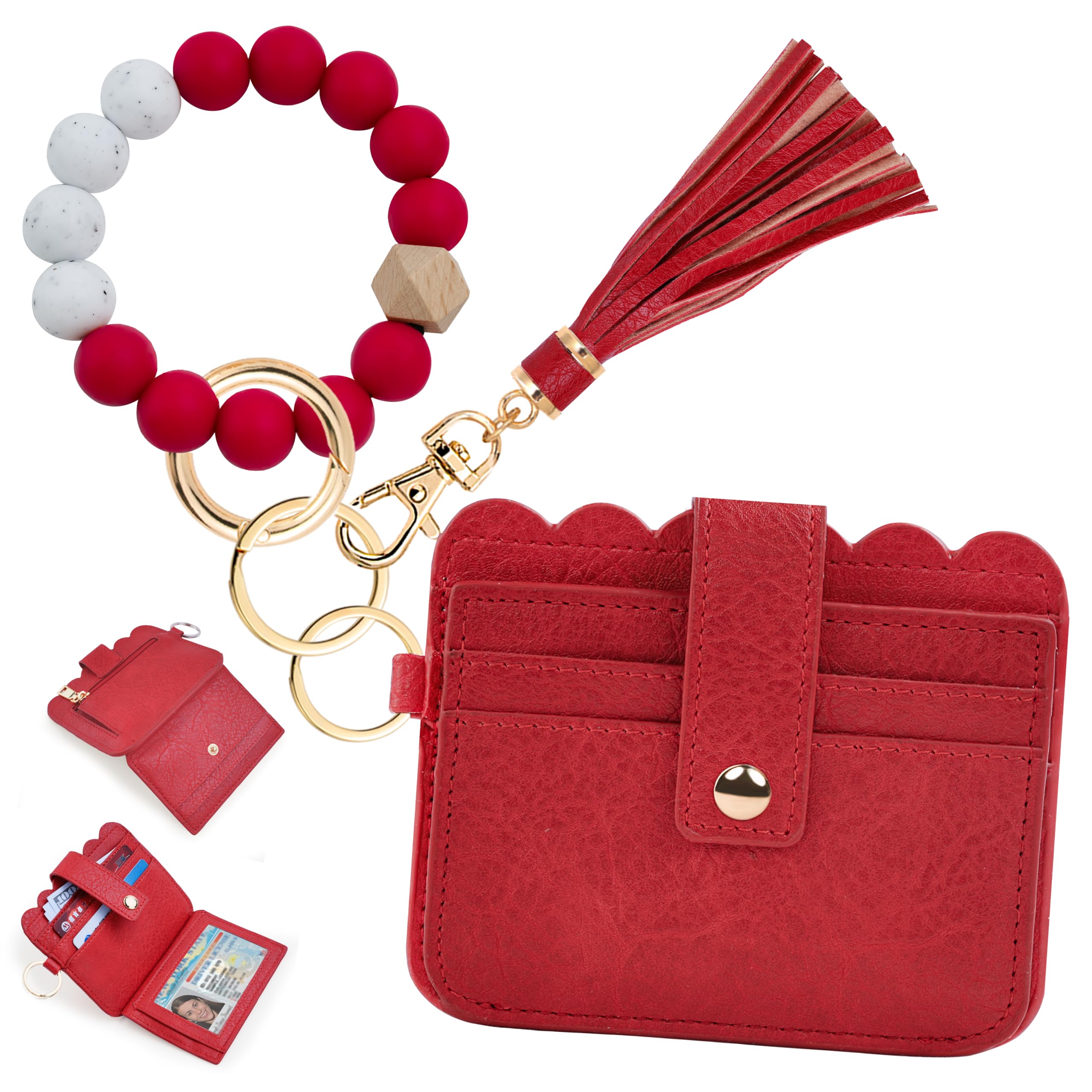 Lostars Wristlet Wallet for Women with Keychain – RFID Card Holder Small Wallet Wristlet with Key Ring