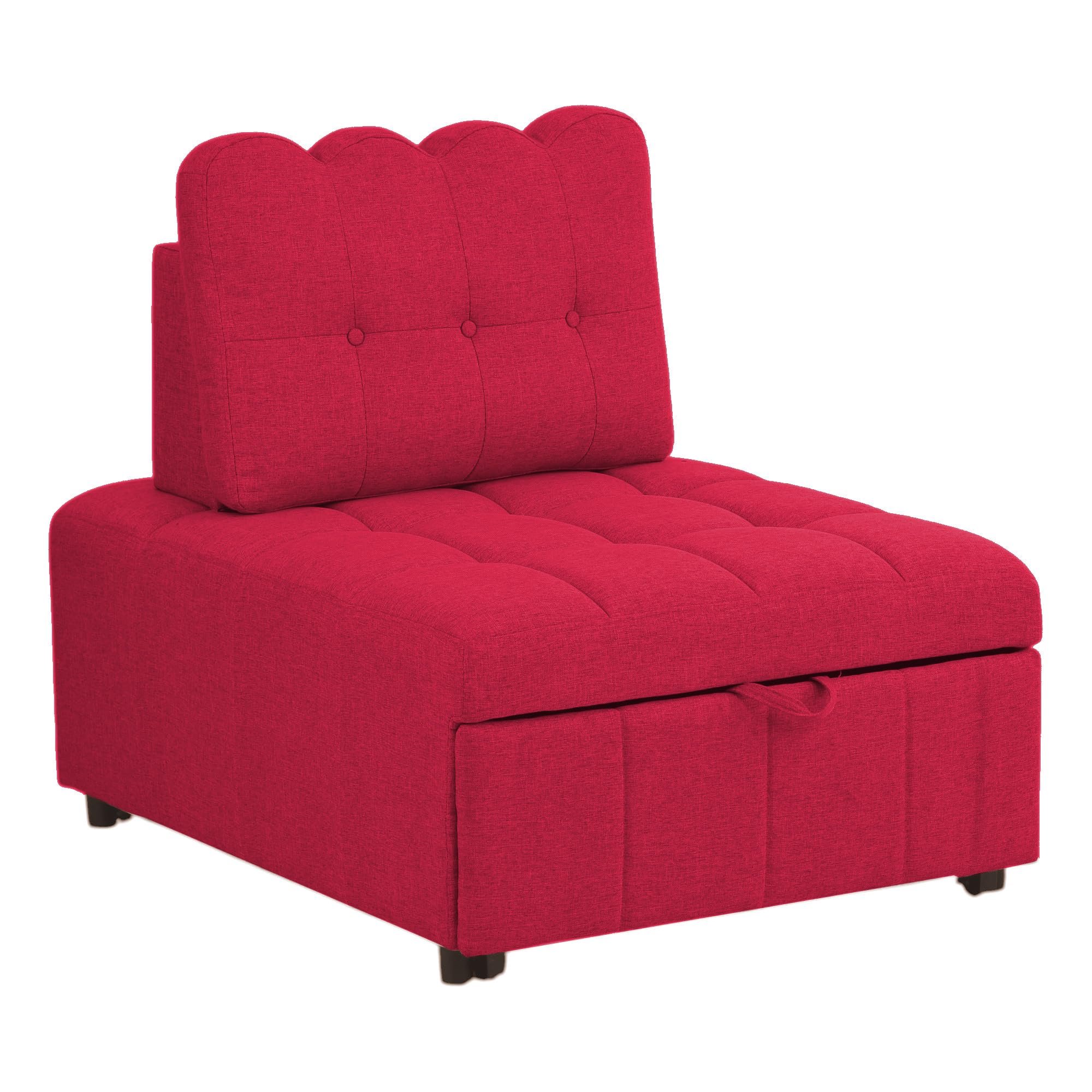 Totò Piccinni Poltrona Letto READY pronto letto con Cuscino (Tessuto Rosso)