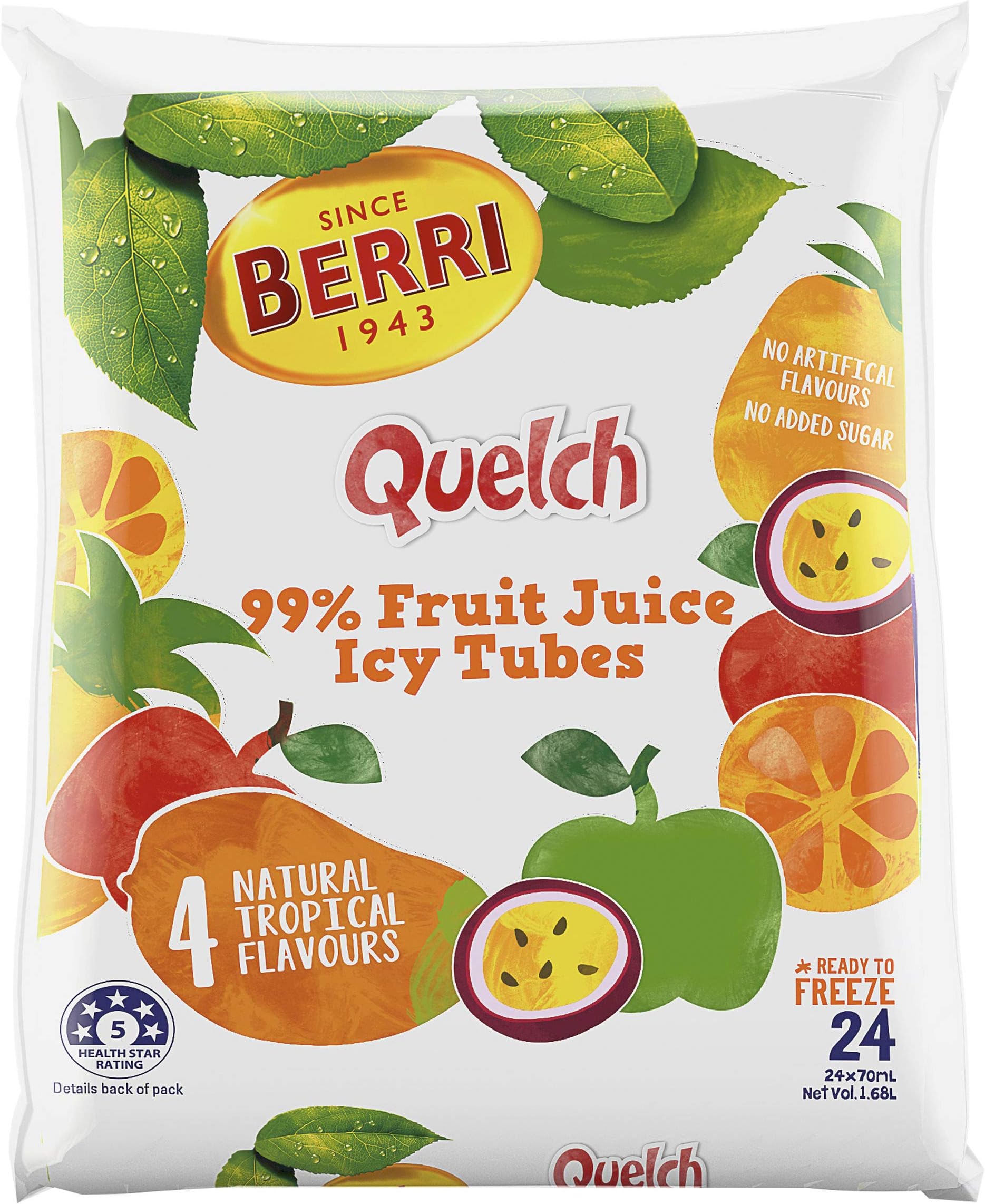 Berri Quelch Fruit Sticks 24x70ml