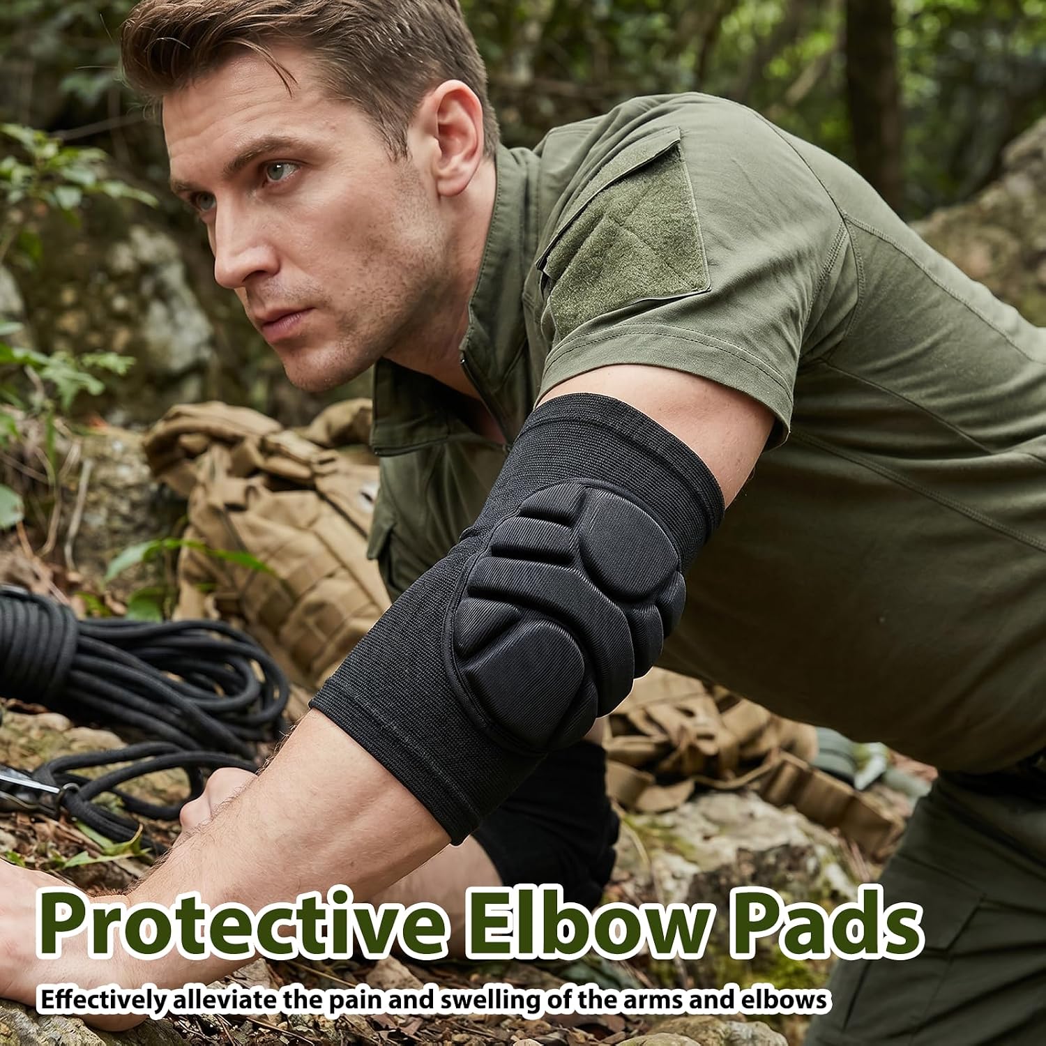 2PCS Elbow Pads for Men Women, Breathable Compression Elbow Sleeve for Baseball Volleyball Basketball, Soft Cotton Elbow Guard for Sports, Youth Adult Arm Protector