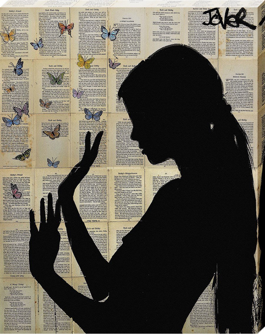 Loui Jover Butterfly Days Canvas Print, Multi-Colour, 40 x 50 cm