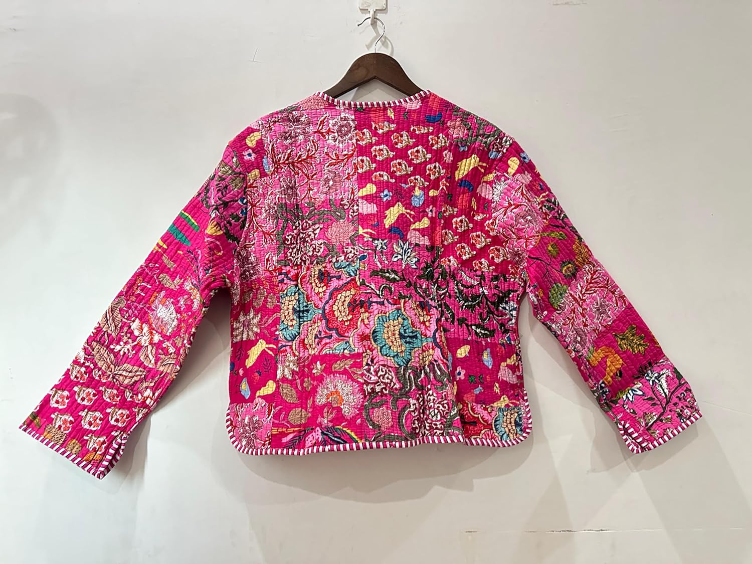 LimraCreation® Handmade Patchwork Quilted Cotton Jacket for Women – Boho Reversible Vintage Coat, Lightweight Layering Jacket