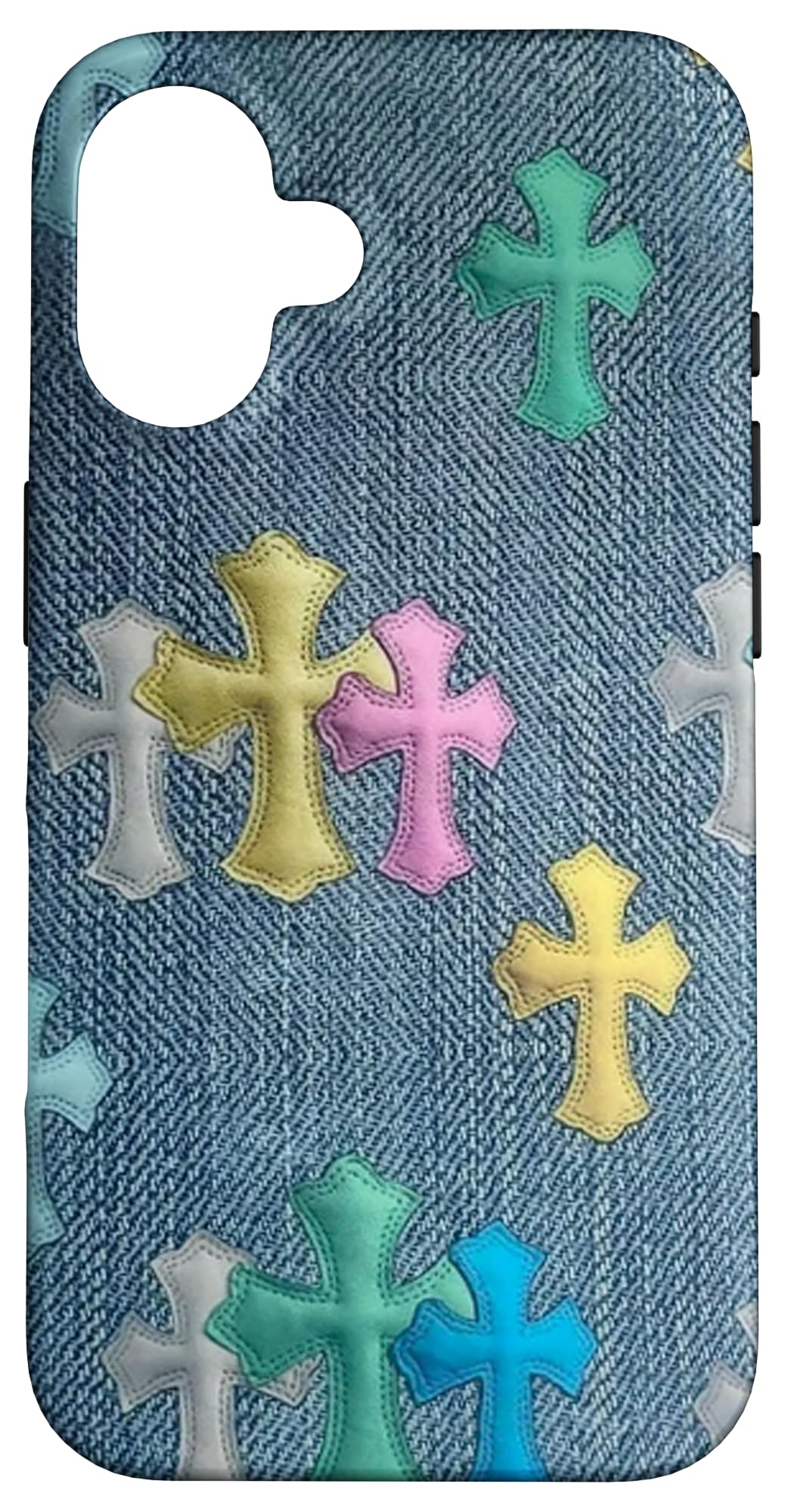 Colorful Gothic Cross Bape Punk Tarot Grunge-Jean-Cross PC Case for iPhone 16
