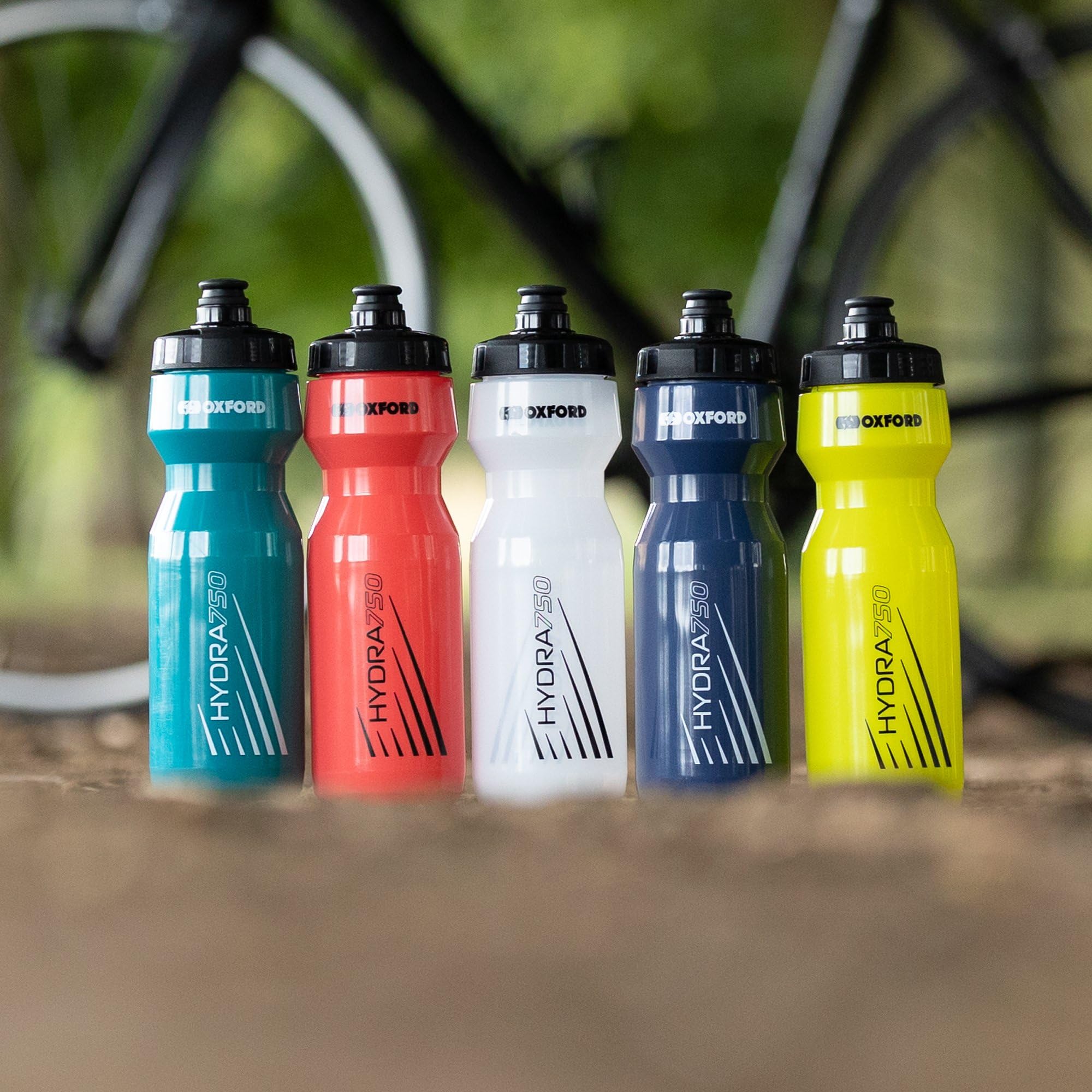 Oxford Bike Bottle Holder and 750ml Yellow BPA-Free Water Bottle Set, Durable Matt Black Cage - Image 2